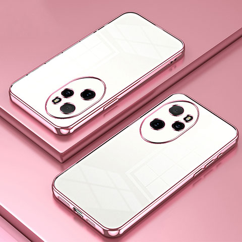 Custodia Silicone Trasparente Ultra Sottile Cover Morbida SY1 per Huawei Honor 100 Pro 5G Oro Rosa