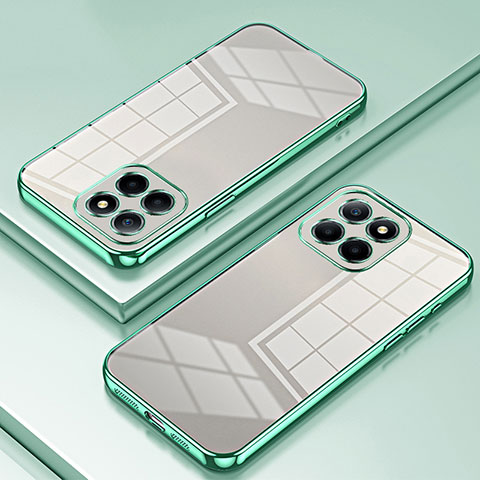 Custodia Silicone Trasparente Ultra Sottile Cover Morbida SY1 per Huawei Honor X6a Verde