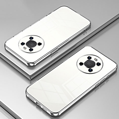 Custodia Silicone Trasparente Ultra Sottile Cover Morbida SY1 per Huawei Mate 40 Argento