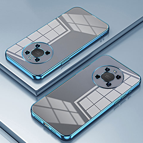Custodia Silicone Trasparente Ultra Sottile Cover Morbida SY1 per Huawei Mate 40 Blu