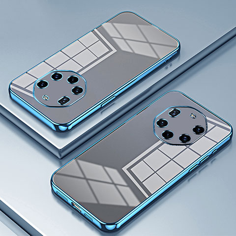 Custodia Silicone Trasparente Ultra Sottile Cover Morbida SY1 per Huawei Mate 40 RS Blu