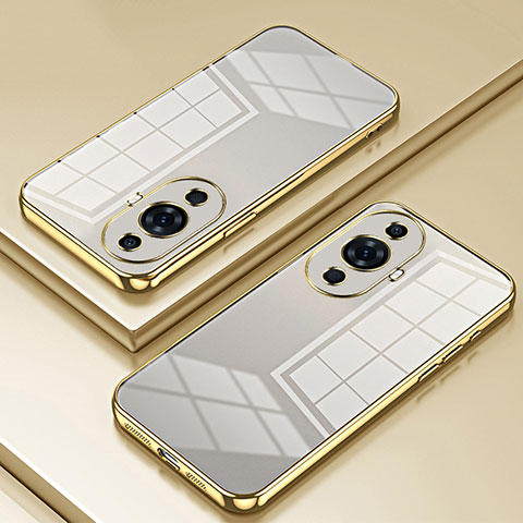 Custodia Silicone Trasparente Ultra Sottile Cover Morbida SY1 per Huawei Nova 11 Ultra Oro