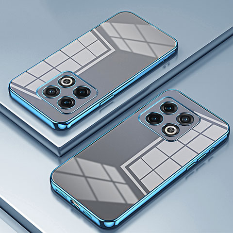 Custodia Silicone Trasparente Ultra Sottile Cover Morbida SY1 per OnePlus 10 Pro 5G Blu