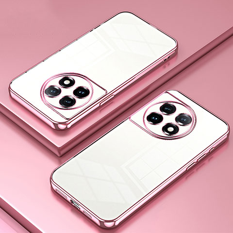Custodia Silicone Trasparente Ultra Sottile Cover Morbida SY1 per OnePlus 11 5G Oro Rosa