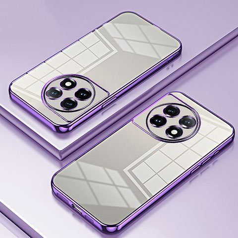 Custodia Silicone Trasparente Ultra Sottile Cover Morbida SY1 per OnePlus 11 5G Viola