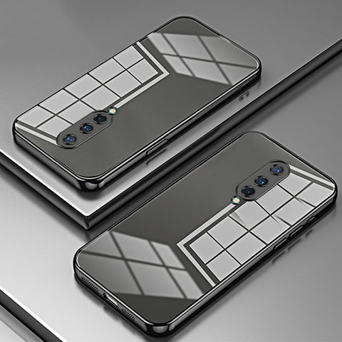 Custodia Silicone Trasparente Ultra Sottile Cover Morbida SY1 per OnePlus 8 Nero