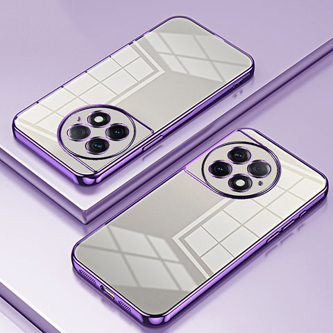 Custodia Silicone Trasparente Ultra Sottile Cover Morbida SY1 per OnePlus Ace 2 Pro 5G Viola