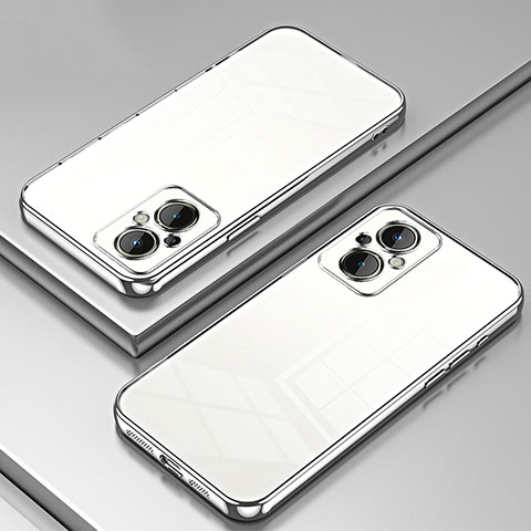 Custodia Silicone Trasparente Ultra Sottile Cover Morbida SY1 per OnePlus Nord N20 5G Argento