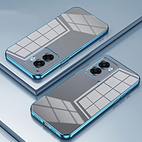 Custodia Silicone Trasparente Ultra Sottile Cover Morbida SY1 per OnePlus Nord N300 5G Blu