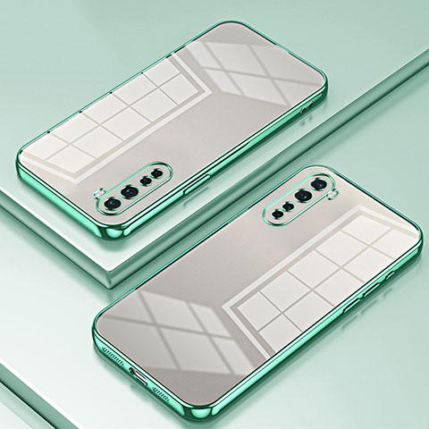 Custodia Silicone Trasparente Ultra Sottile Cover Morbida SY1 per OnePlus Nord Verde