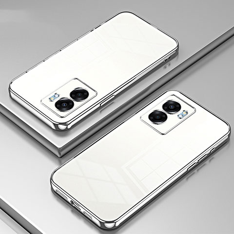 Custodia Silicone Trasparente Ultra Sottile Cover Morbida SY1 per Oppo A57 5G Argento