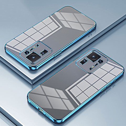 Custodia Silicone Trasparente Ultra Sottile Cover Morbida SY1 per Xiaomi Mi Mix 4 5G Blu