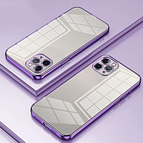 Custodia Silicone Trasparente Ultra Sottile Cover Morbida SY2 per Apple iPhone 11 Pro Max Viola