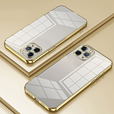 Custodia Silicone Trasparente Ultra Sottile Cover Morbida SY2 per Apple iPhone 11 Pro Oro