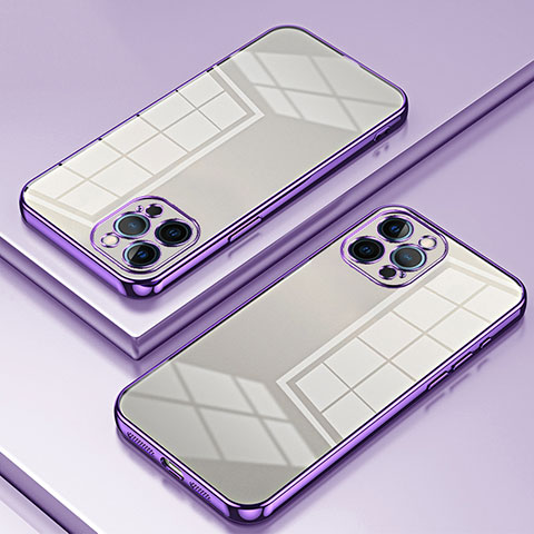 Custodia Silicone Trasparente Ultra Sottile Cover Morbida SY2 per Apple iPhone 12 Pro Viola