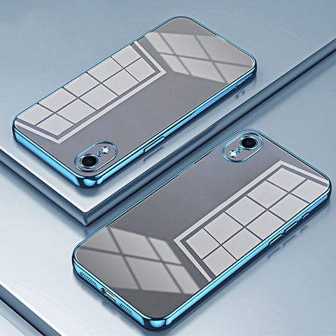 Custodia Silicone Trasparente Ultra Sottile Cover Morbida SY2 per Apple iPhone XR Blu