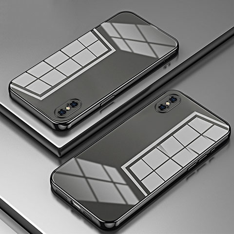 Custodia Silicone Trasparente Ultra Sottile Cover Morbida SY2 per Apple iPhone Xs Max Nero