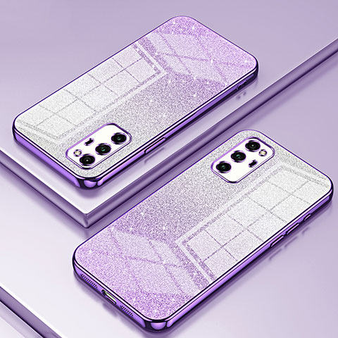 Custodia Silicone Trasparente Ultra Sottile Cover Morbida SY2 per Huawei Honor V30 Pro 5G Viola