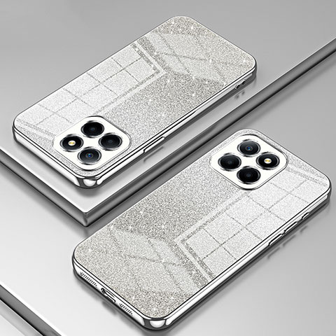 Custodia Silicone Trasparente Ultra Sottile Cover Morbida SY2 per Huawei Honor X6a Argento