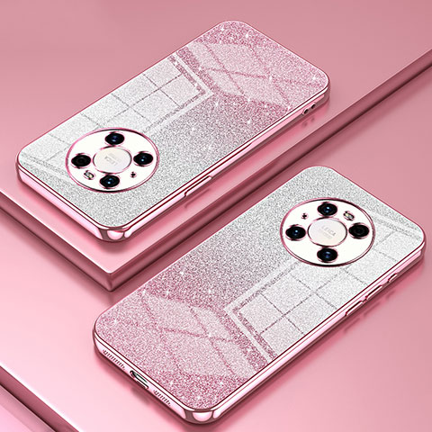 Custodia Silicone Trasparente Ultra Sottile Cover Morbida SY2 per Huawei Mate 40 Pro Oro Rosa
