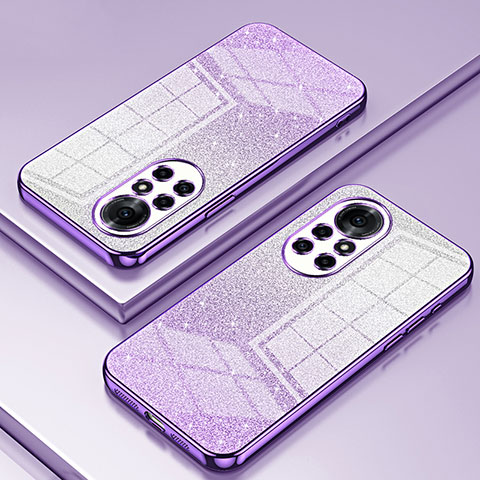 Custodia Silicone Trasparente Ultra Sottile Cover Morbida SY2 per Huawei Nova 8 Pro 5G Viola