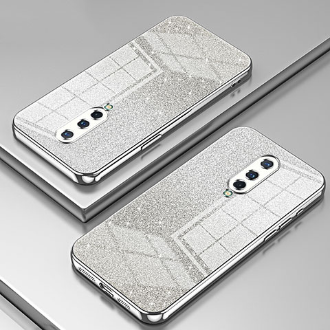 Custodia Silicone Trasparente Ultra Sottile Cover Morbida SY2 per OnePlus 8 Argento
