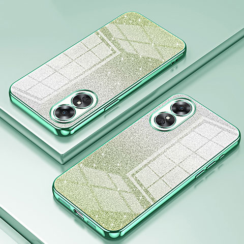 Custodia Silicone Trasparente Ultra Sottile Cover Morbida SY2 per Oppo A17 Verde