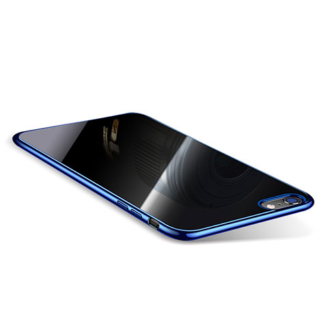 Custodia Silicone Trasparente Ultra Sottile Cover Morbida T08 per Apple iPhone 6 Plus Blu
