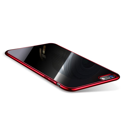 Custodia Silicone Trasparente Ultra Sottile Cover Morbida T08 per Apple iPhone 6 Plus Rosso