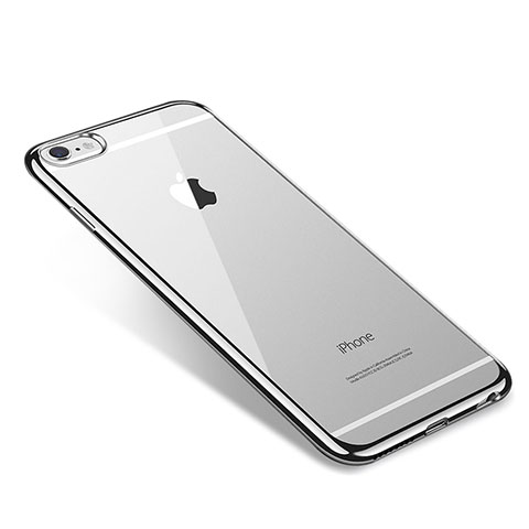 Custodia Silicone Trasparente Ultra Sottile Cover Morbida T09 per Apple iPhone 6 Plus Argento