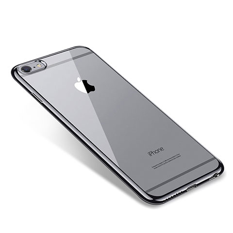 Custodia Silicone Trasparente Ultra Sottile Cover Morbida T09 per Apple iPhone 6S Plus Nero