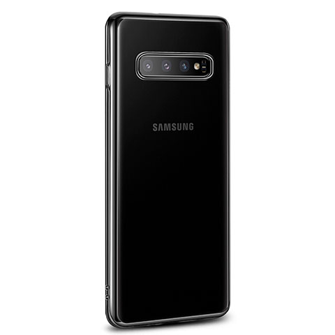 Custodia Silicone Trasparente Ultra Sottile Cover Morbida U03 per Samsung Galaxy S10 Plus Nero