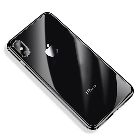 Custodia Silicone Trasparente Ultra Sottile Cover Morbida V03 per Apple iPhone Xs Nero