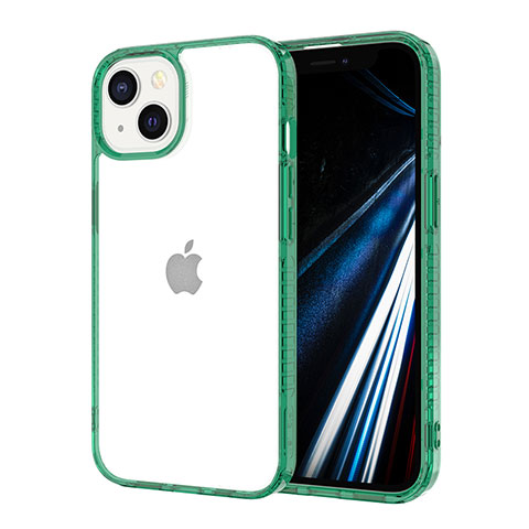 Custodia Silicone Trasparente Ultra Sottile Cover Morbida YJ2 per Apple iPhone 13 Verde Notte