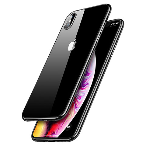 Custodia Silicone Trasparente Ultra Sottile Morbida C12 per Apple iPhone X Nero