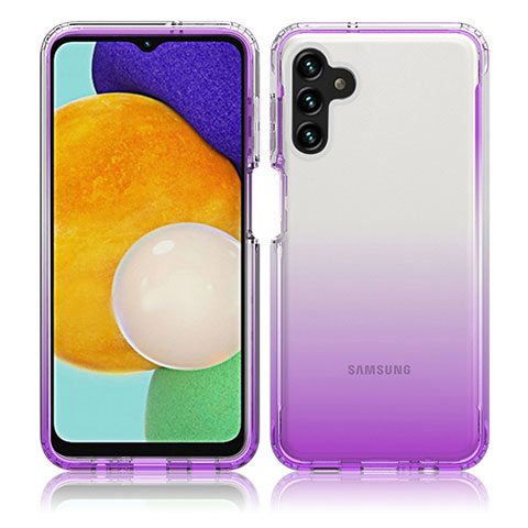 Custodia Silicone Trasparente Ultra Sottile Morbida Cover Fronte e Retro 360 Gradi Sfumato JX1 per Samsung Galaxy A13 5G Viola
