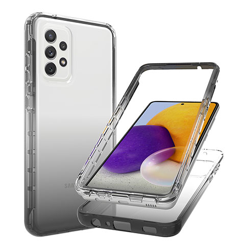 Custodia Silicone Trasparente Ultra Sottile Morbida Cover Fronte e Retro 360 Gradi Sfumato JX1 per Samsung Galaxy A72 5G Nero