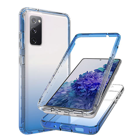 Custodia Silicone Trasparente Ultra Sottile Morbida Cover Fronte e Retro 360 Gradi Sfumato JX1 per Samsung Galaxy S20 FE (2022) 5G Blu