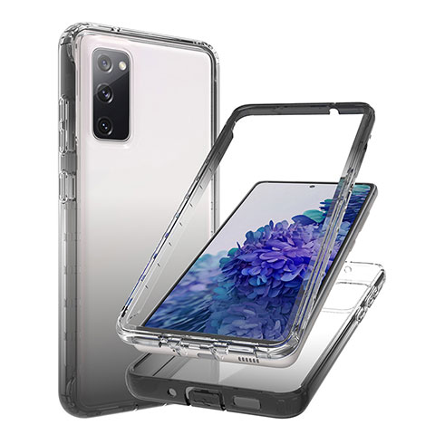 Custodia Silicone Trasparente Ultra Sottile Morbida Cover Fronte e Retro 360 Gradi Sfumato JX1 per Samsung Galaxy S20 FE 5G Nero