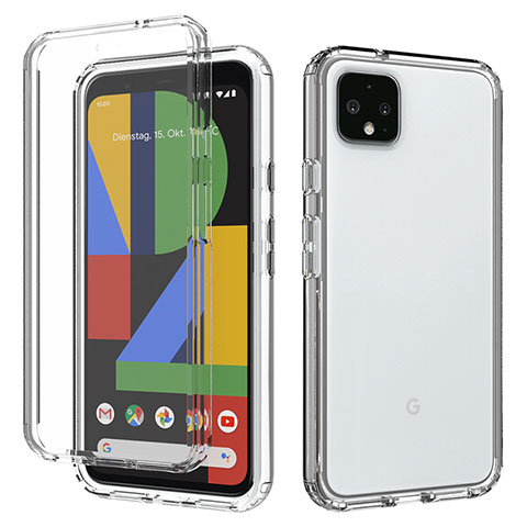 Custodia Silicone Trasparente Ultra Sottile Morbida Cover Fronte e Retro 360 Gradi Sfumato per Google Pixel 4 XL Chiaro