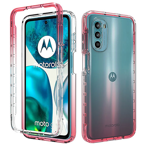 Custodia Silicone Trasparente Ultra Sottile Morbida Cover Fronte e Retro 360 Gradi Sfumato per Motorola Moto Edge (2022) 5G Rosso