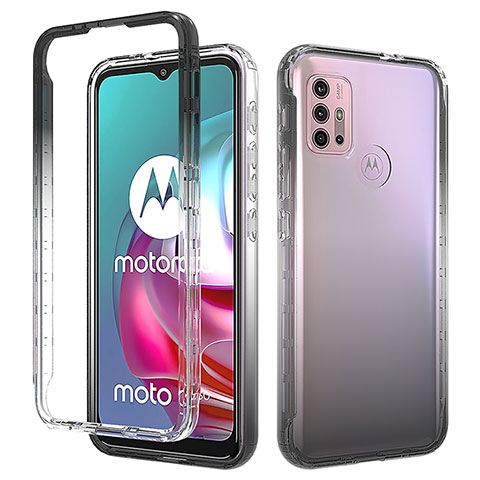 Custodia Silicone Trasparente Ultra Sottile Morbida Cover Fronte e Retro 360 Gradi Sfumato per Motorola Moto G20 Nero