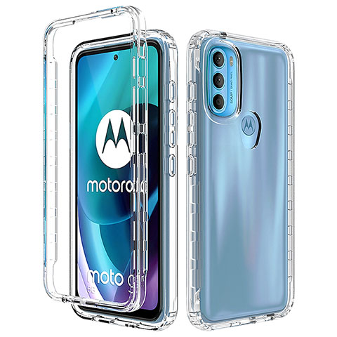 Custodia Silicone Trasparente Ultra Sottile Morbida Cover Fronte e Retro 360 Gradi Sfumato per Motorola Moto G71 5G Chiaro