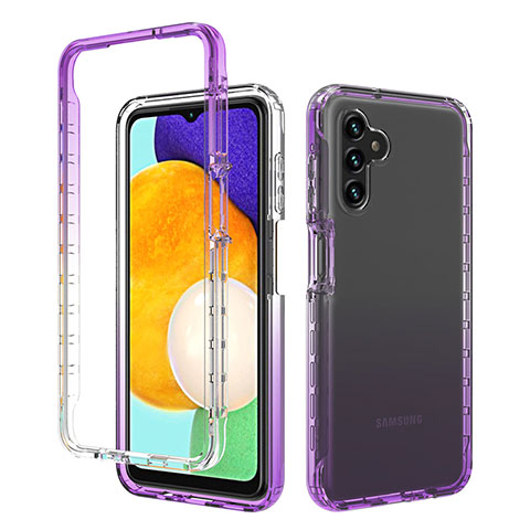 Custodia Silicone Trasparente Ultra Sottile Morbida Cover Fronte e Retro 360 Gradi Sfumato per Samsung Galaxy A13 5G Viola