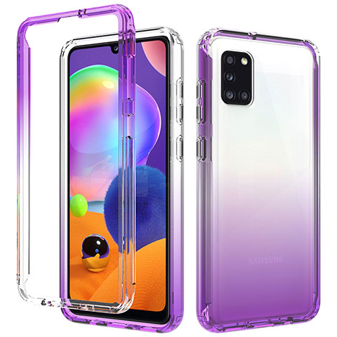 Custodia Silicone Trasparente Ultra Sottile Morbida Cover Fronte e Retro 360 Gradi Sfumato per Samsung Galaxy A31 Viola