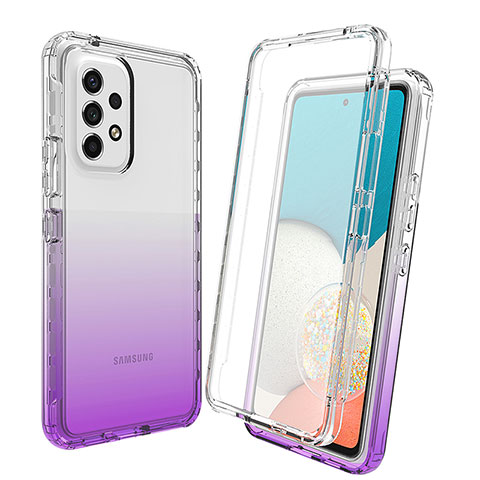 Custodia Silicone Trasparente Ultra Sottile Morbida Cover Fronte e Retro 360 Gradi Sfumato per Samsung Galaxy A33 5G Viola