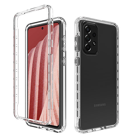 Custodia Silicone Trasparente Ultra Sottile Morbida Cover Fronte e Retro 360 Gradi Sfumato per Samsung Galaxy A73 5G Chiaro