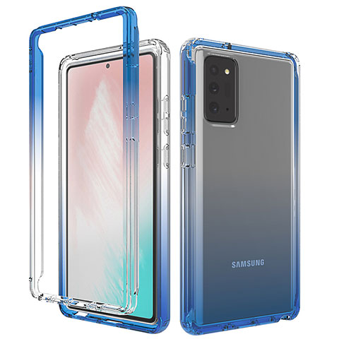 Custodia Silicone Trasparente Ultra Sottile Morbida Cover Fronte e Retro 360 Gradi Sfumato per Samsung Galaxy Note 20 5G Blu
