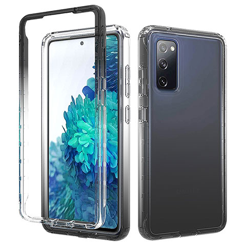 Custodia Silicone Trasparente Ultra Sottile Morbida Cover Fronte e Retro 360 Gradi Sfumato per Samsung Galaxy S20 Lite 5G Grigio Scuro