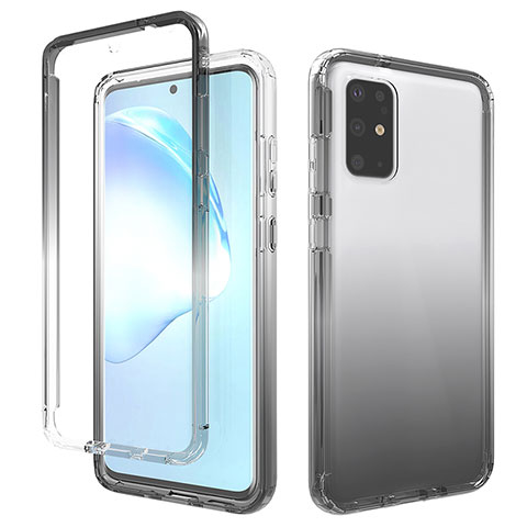 Custodia Silicone Trasparente Ultra Sottile Morbida Cover Fronte e Retro 360 Gradi Sfumato per Samsung Galaxy S20 Plus Grigio Scuro